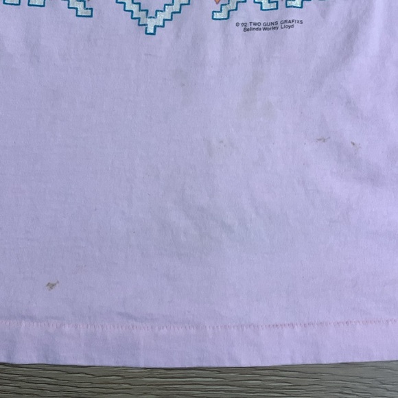 Vintage 1992 men’s XL Native American Pink Graphic T-Shirt - Picture 5 of 8